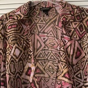 LANE BRYANT 18/29 Tribal pattern,boho,hippie,tie,bell sleeves,sheer,gold weave